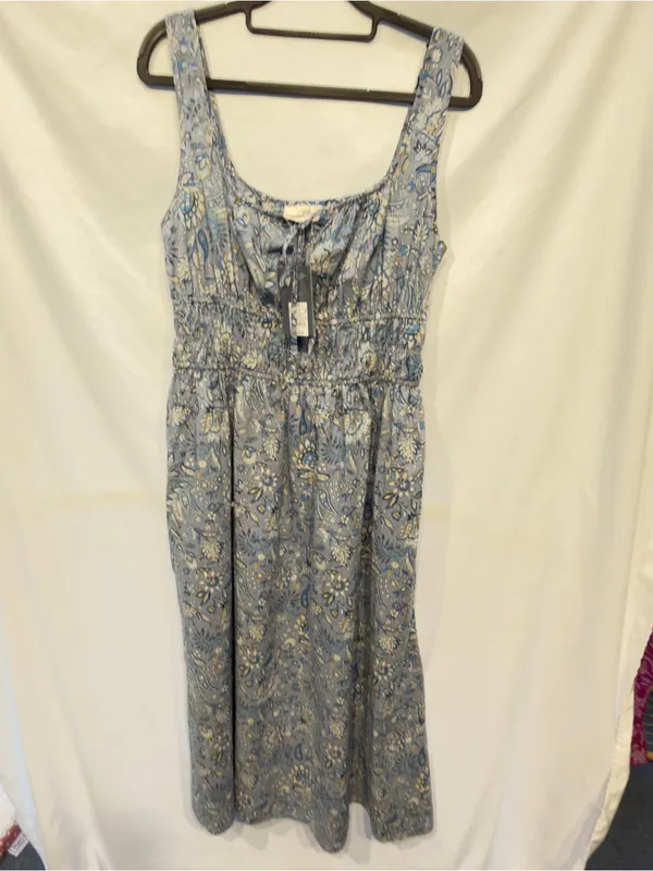 Women's Cotton Midi Pullover Sundress - Universal Thread Blue Floral Medium NWT - Image 4