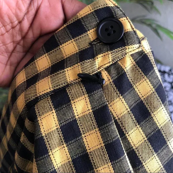 NEW NWT Clueless Cher Y2K 2000s Yellow Plaid Pleated Micro Mini Skirt Preppy Dark Academia Whimsigoth Schoolgirl Retro Black Sz 6 Waist:14” flat Length:14.5” - Image 4