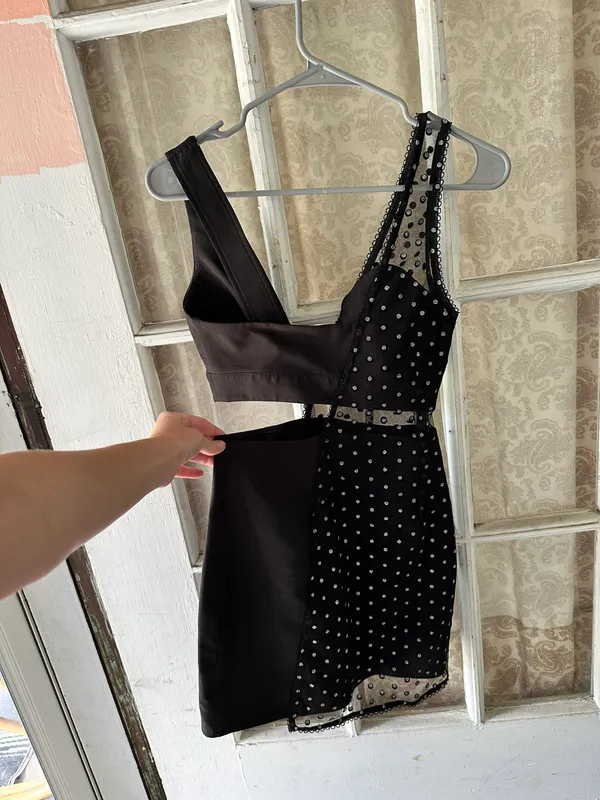 H:ours Laeticia Mini Dress in Silver Dots XXS - Image 7