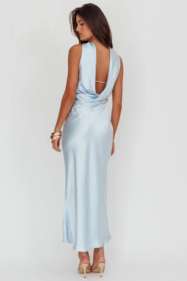 Selfie Leslie Damsel Reverse Halter Maxi Dress Large - Image 2