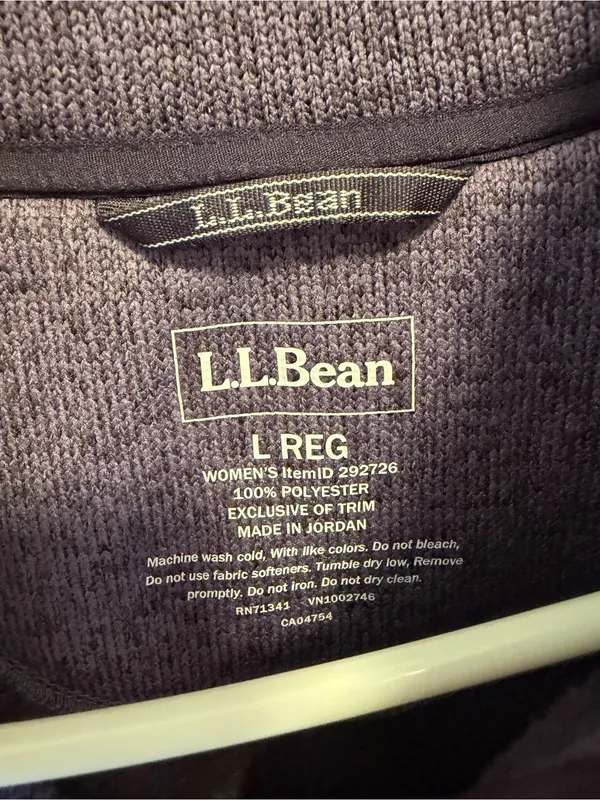 L.L. BEAN Sweater Fleece Pullover In Muted Purple Size Large - Image 5