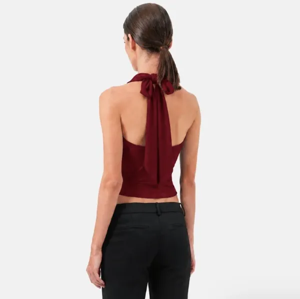 OW Collection Merle Draped Top Red - Image 3