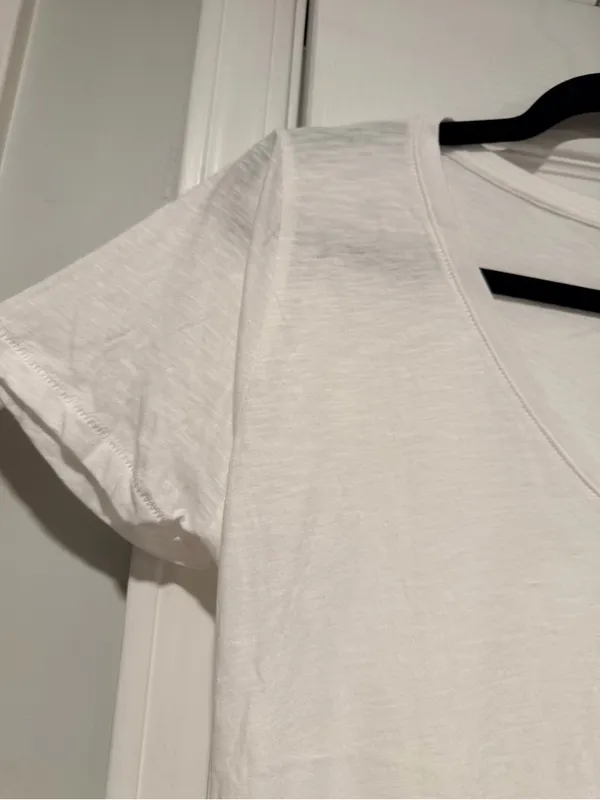 NWOT Madewell Size S White V Neck Short Sleeve Lightweight Slub Cotton Top - Image 4