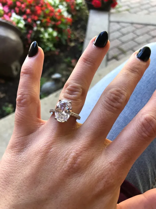 3Ct Diamond Oval Solitaire Ring All Sizes 925 Silver Bridal Wedding Logo Luxury Engagement Cz Bling 4.5 5 6 7 8 9 10 N - Image 6