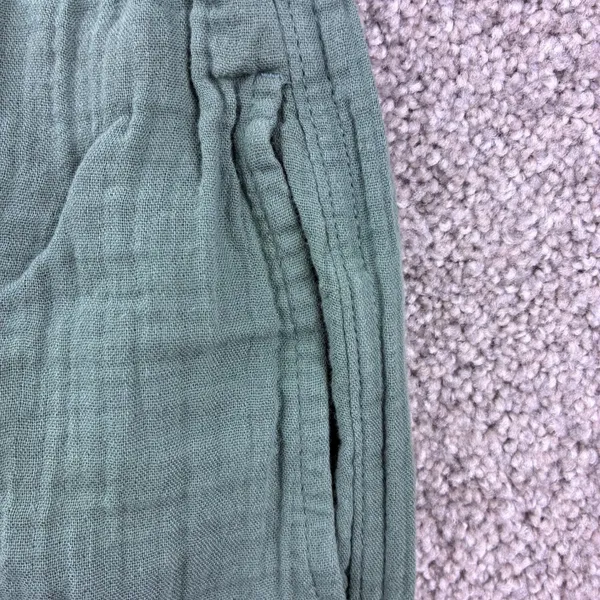 Gap Gauze Wide Leg Pants Womens‎ S Green Cotton Pull On Elastic Waist Lagenlook - Image 8