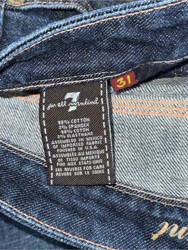 7 For All Mankind Flynt Low Rise Bootcut Blue Jeans Women’s 31 x 32.5 VTG Y2K - Image 9