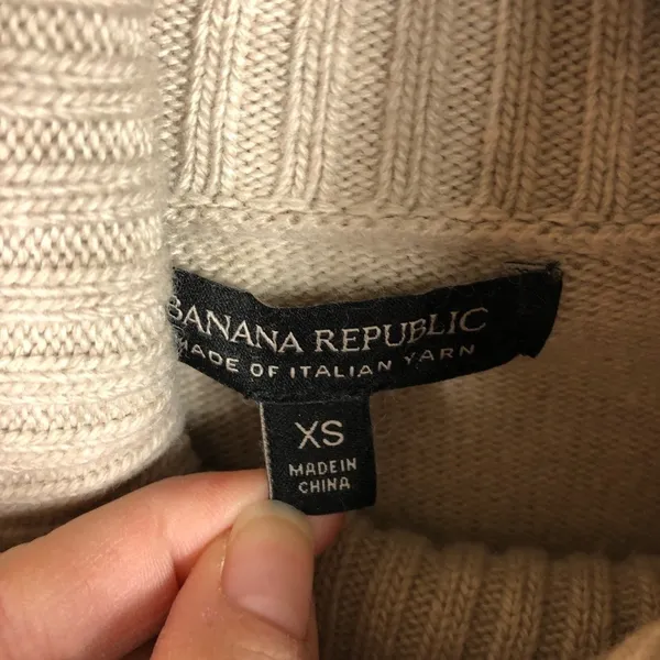 Banana republic Italian yarn wool cowl neck sweater women's size XS luxury‎ - Image 4