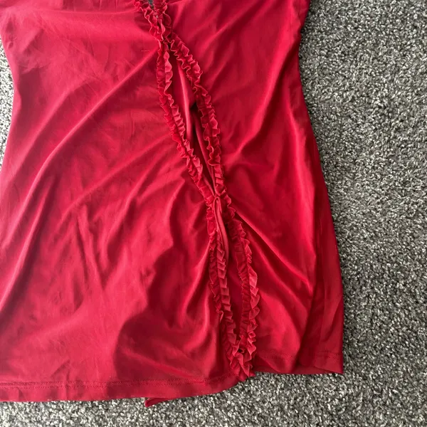 Peppermayo Red Open Cut Mini Dress - Image 5