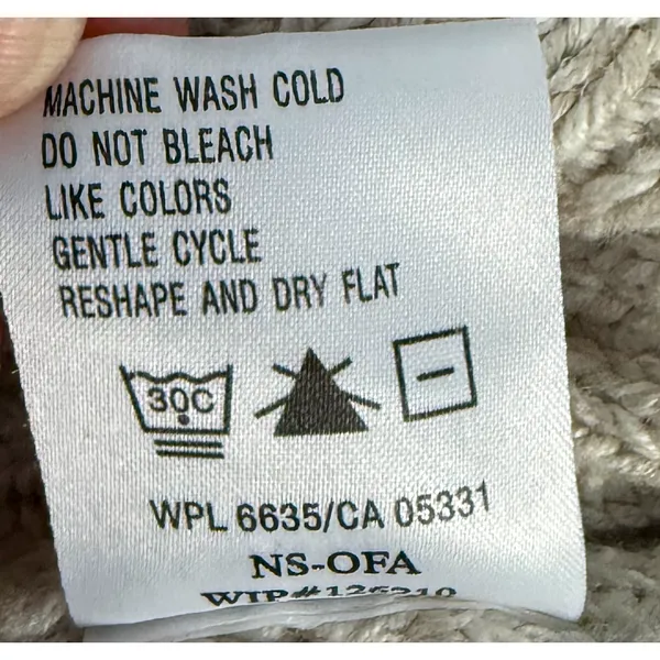 Woolrich Sweater Vest Womens Size L Tan Cable Knit Ramie Cotton Button Up Vintag - Image 7