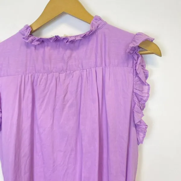 Elan Purple Ruffle Button Down Waist Tie Dress - Image 8