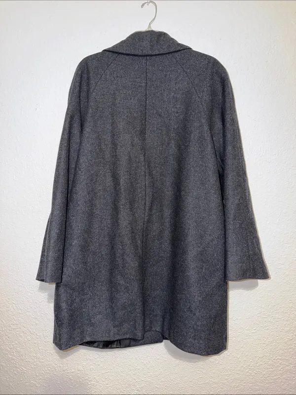 Vintage TRENDZ Black Wool Pea Dress Coat Cottagecore 80s 90s - Image 3
