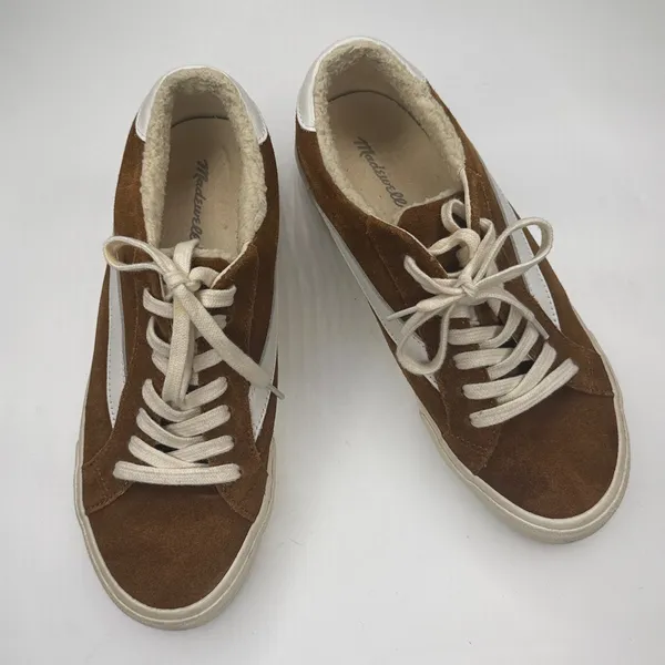 Madewell Sidewalk Low-Top Sneakers in Suede and Sherpa S-459 Sz 9.5 - Image 3