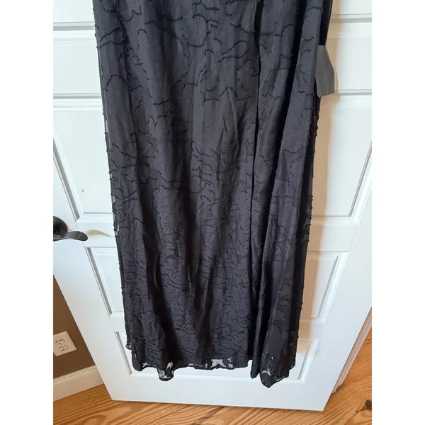 Lulus Amiri Black Floral Burnout Shift Maxi Dress XS Gothic Romantic Formal - Image 6