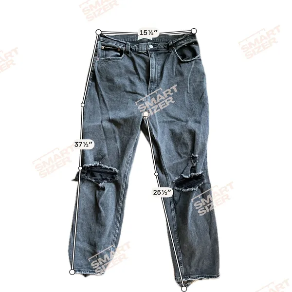 Abercrombie & Fitch Ankle Straight Ultra High Rise Distressed Black Jeans 32 14R - Image 9