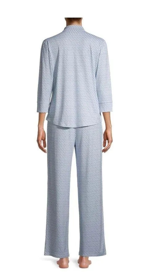 C WONDER Womens 3/4 Sleeved PJ Set Size XL Blue Soft Polyester Spandex New - Image 5