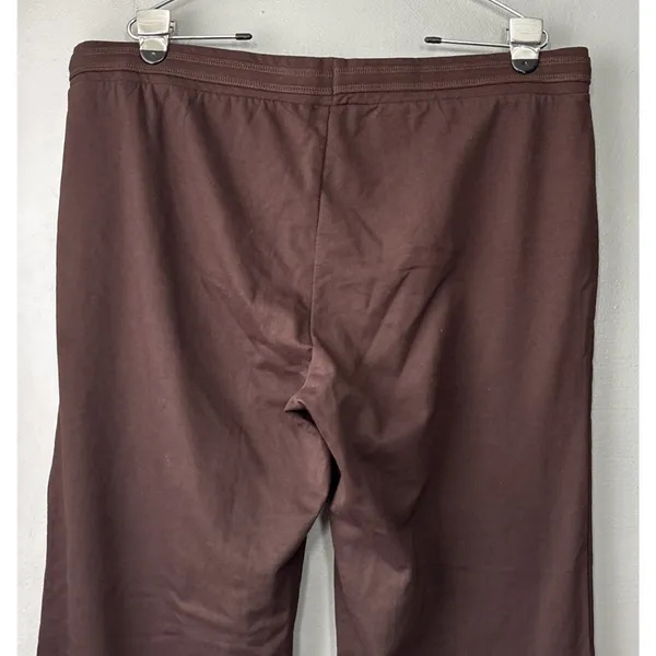 BCBG Tasha Wide Leg Sweat Pants Size XL Dark Brown French Terry Lounge Comfort - Image 4