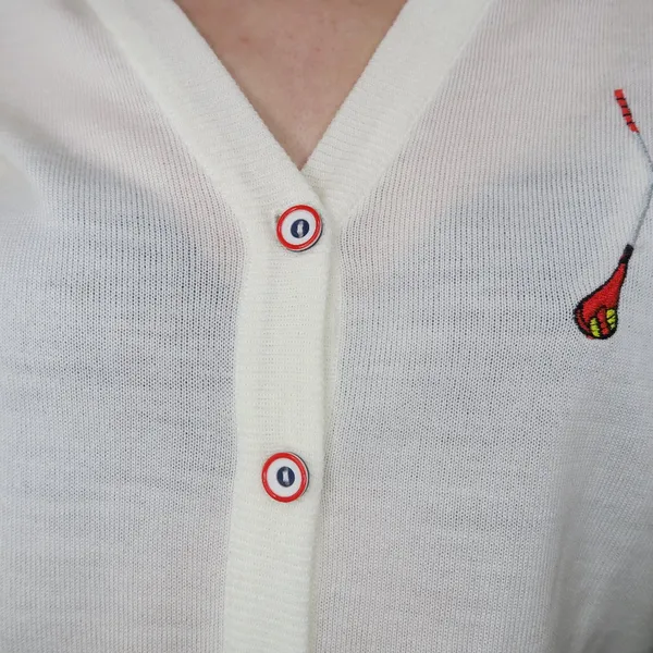 Vintage 70s Golf Embroidered Cardigan Sweater - Image 4