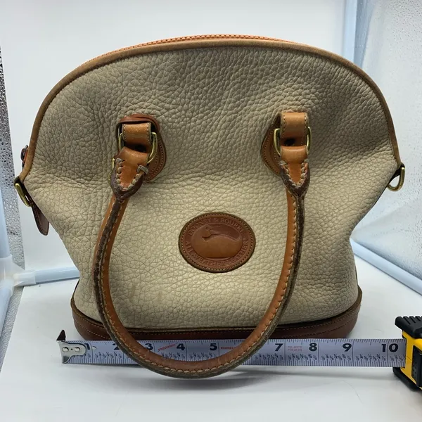 DOONEY And BOURKE white pebbled leather vintage tote bag - Image 11