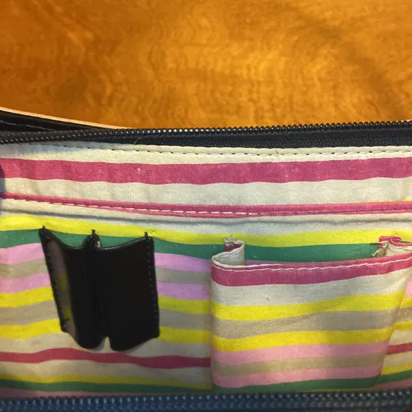 Vintage Kate Spade leather & clothe shoulder purse clutch bag - Image 10