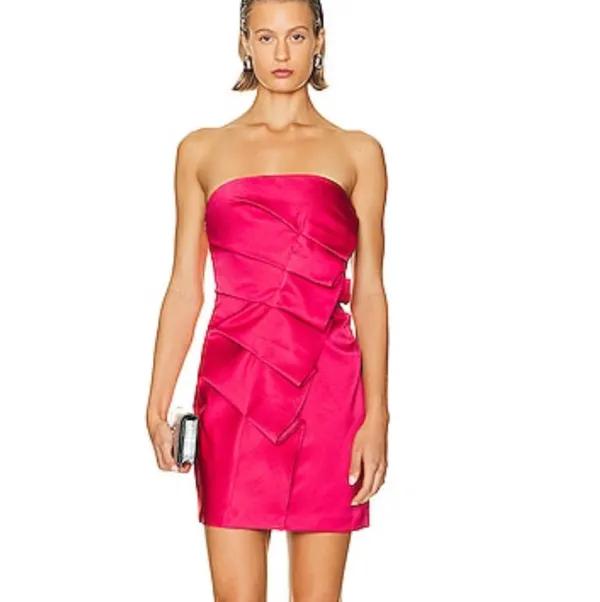 Revolve NWT A.L.C. Talita Ruffle Strapless Dress in pink. Size 12 - Image 9