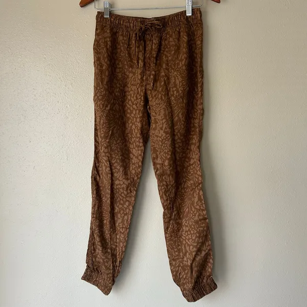 Nicole Miller Brown Printed Joggers Size XS - Image 2