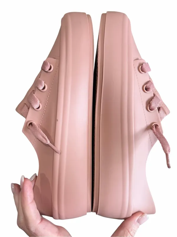 Melissa Ulitsa Sneakers Women’s Size 7 Pink Jelly Platform Slip On Preppy Summer - Image 6