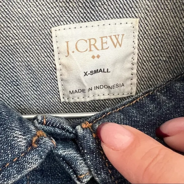 J.Crew Factory Dark Wash‎ Denim Trucker Jacket - Image 10