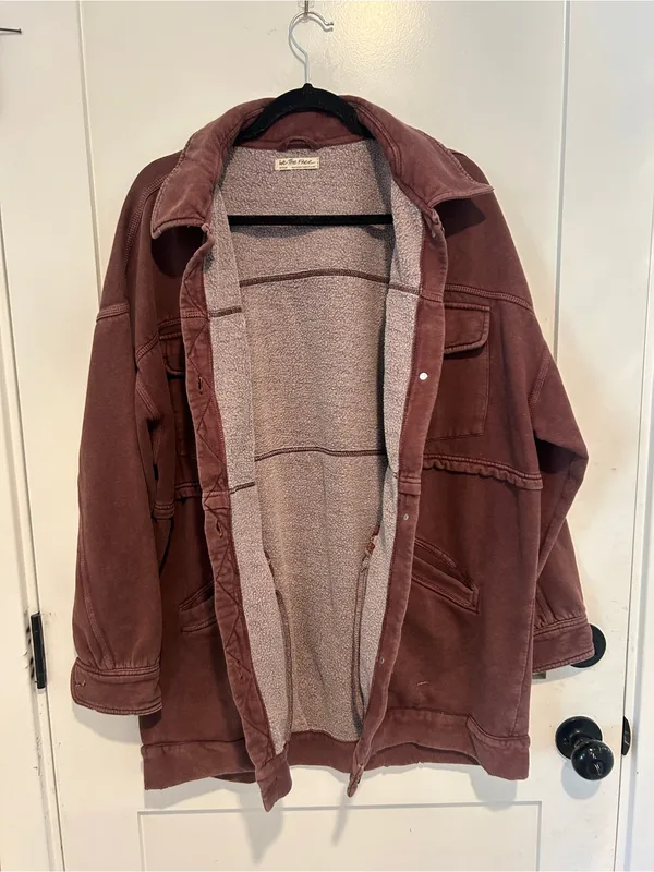 We The Free Free People Dawson Chore Jacket in Washed Chocolate Brown Size Medium - Image 10