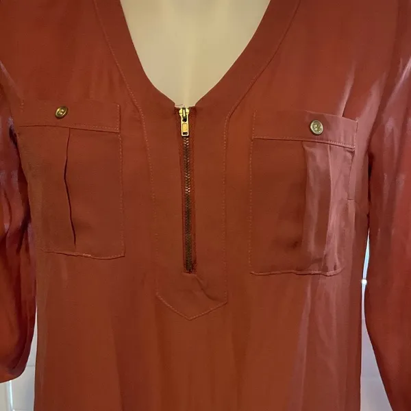 Wishful Park Rust V-Neck Blouse - Image 2