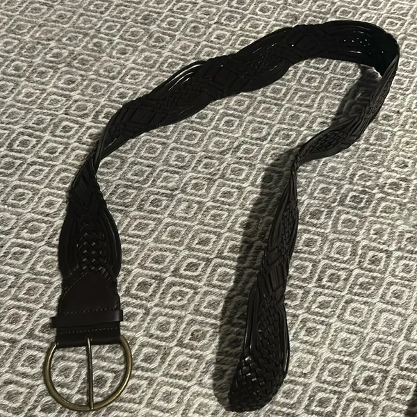 Chunky Brown Braided Leather Belt‎ - Image 2