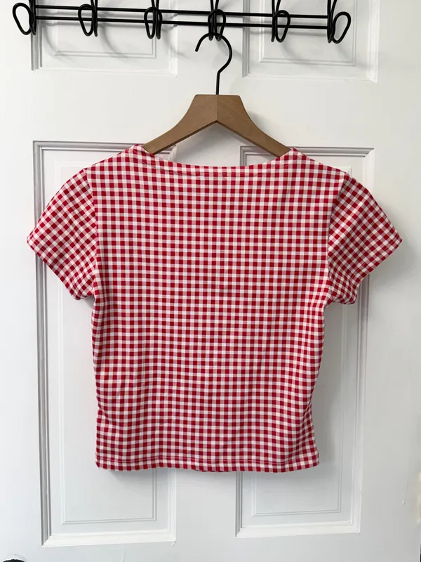 Princess Polly gingham lemon tshirt 6 - Image 6