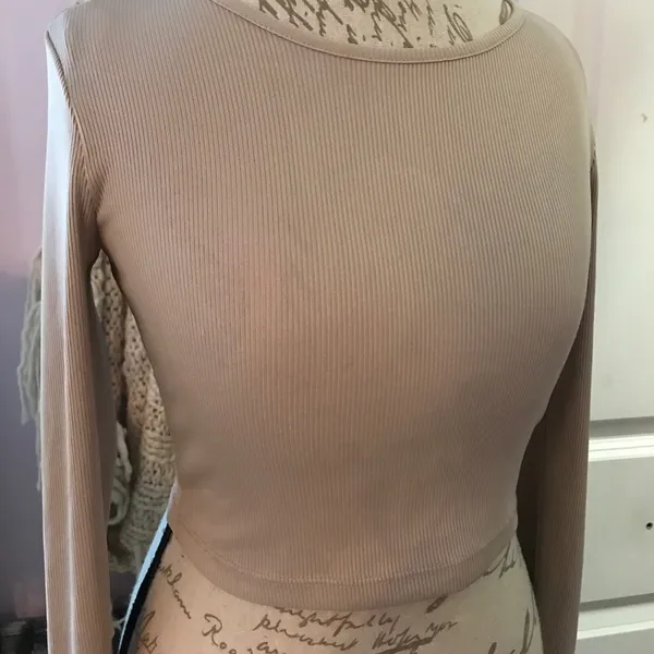 Forever21 Nude Long Sleeve Crop Top - Image 2