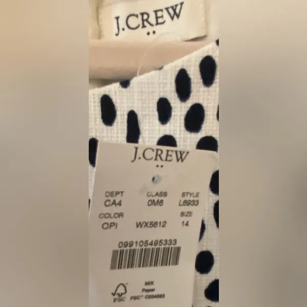 J.Crew Black White Speckled Sleeveless Dress Women's Sz 14 NWT NEW - Image 4