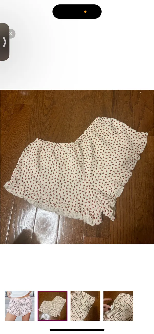 NWOT Brandy Melville John Galt Strawberry coquette Ruffle Shorts - Image 2