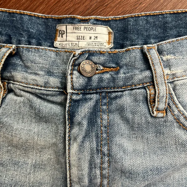 Free People Denim Shorts Distressed Cut-Off 26 - Image 7