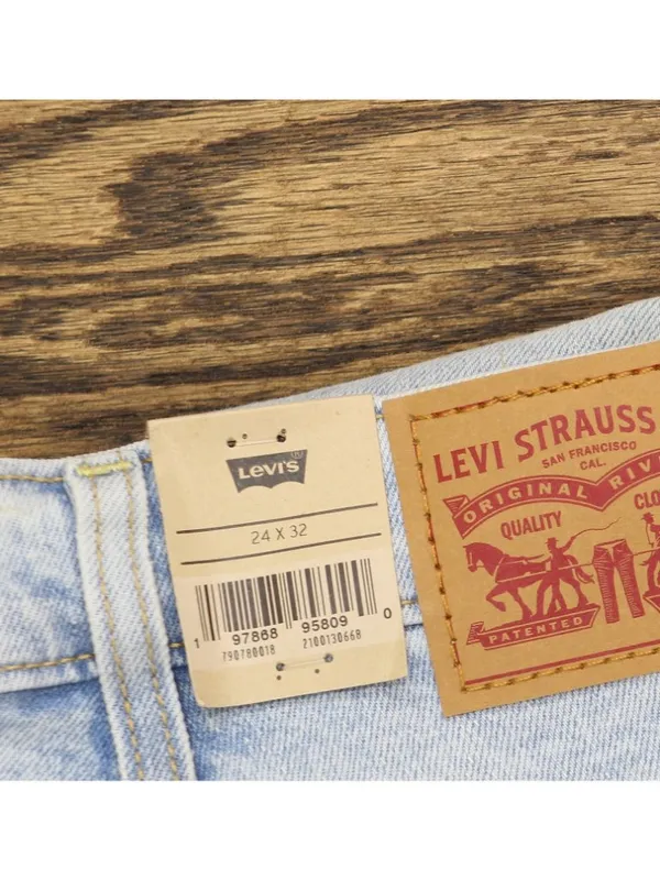 Levi's Womens Ribcage Straight Full Length Jeans Button Fly All Alone Blue 24x32 - Image 8
