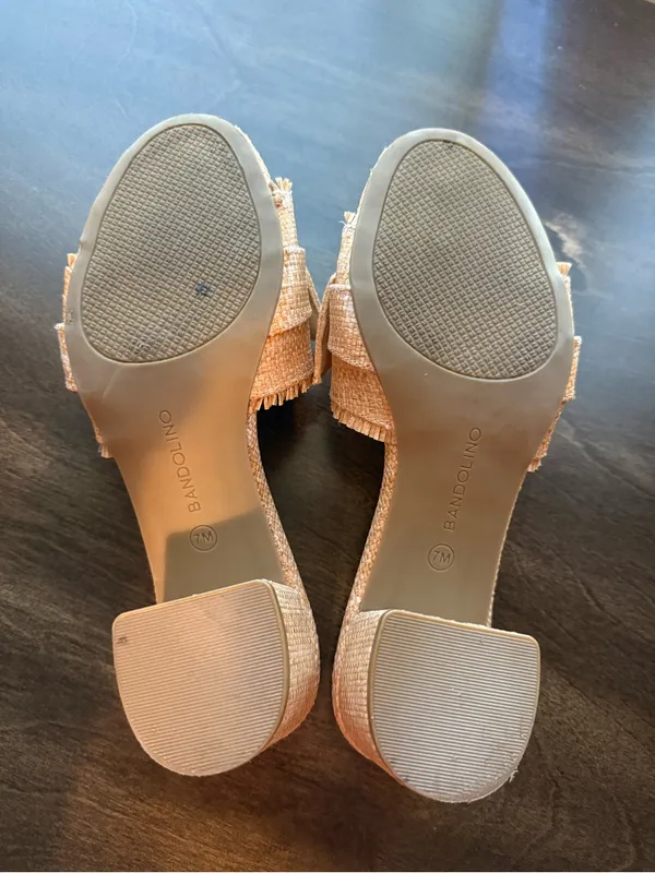Bandolino Arden Mule Natural Woven Bow Block 2” Heel Open Toe Mule Summer Sanda - Image 12
