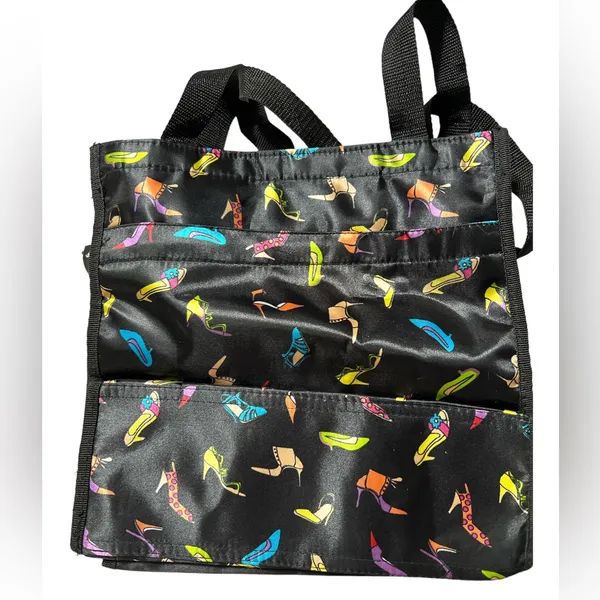 🔵Tote Bag with High Heel Shoes Black - Image 2