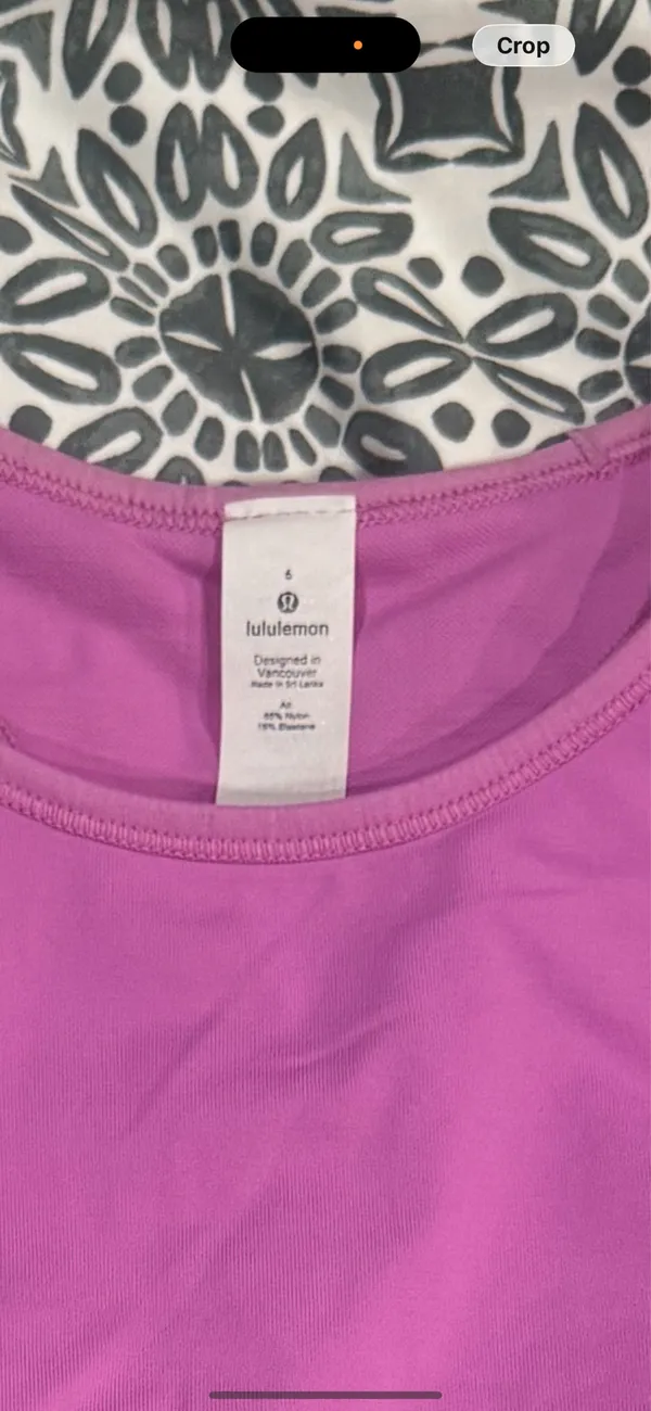 lululemon Purple Cropped Tank Size 6 - Image 5
