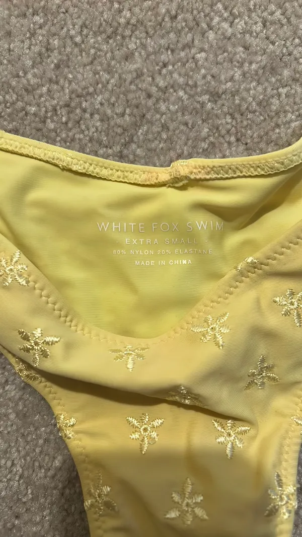 Yellow White Fox Bikini XSMALL - Image 3
