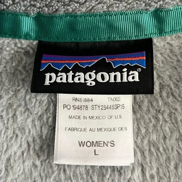 Patagonia Re-tool Polartec Gray Fleece Zip Up‎ Vest - Image 4