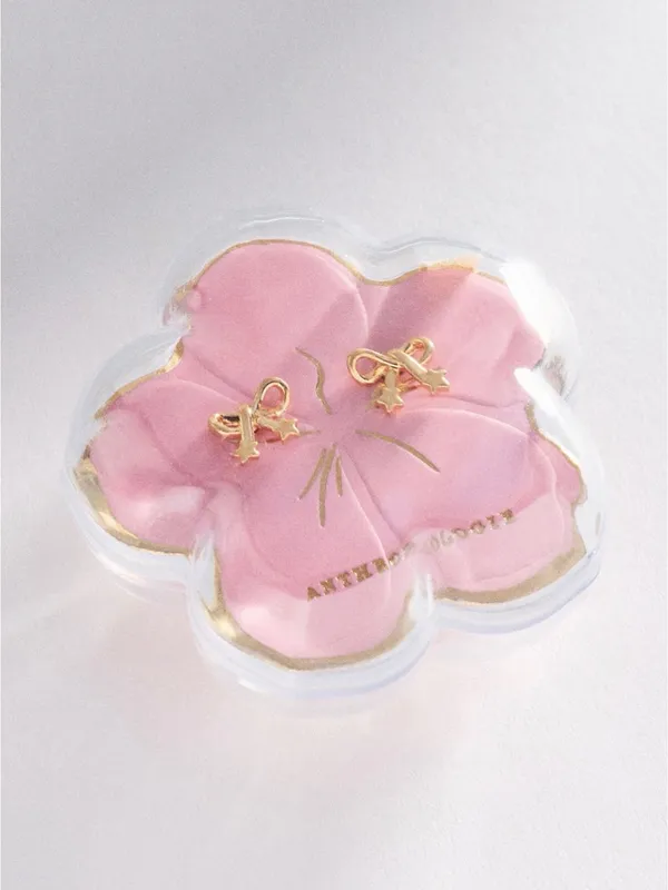 Gold Bows Icon Post Earrings: Floral Edition By Anthropologie - Image 2