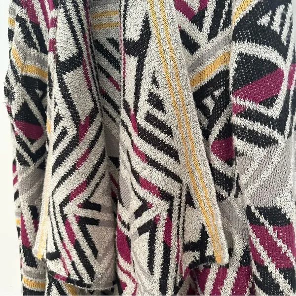 Lucky Brand Intarsia Open Waterfall Cardigan Women's Small Boho Sweater Western‎ - Image 11