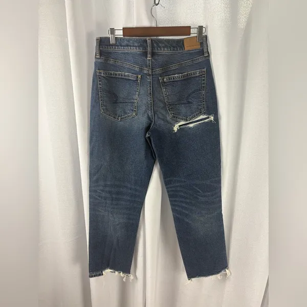 American Eagle strigid super high‎ rise ankle straight jeans SAMPLE Size 8 EUC - Image 5