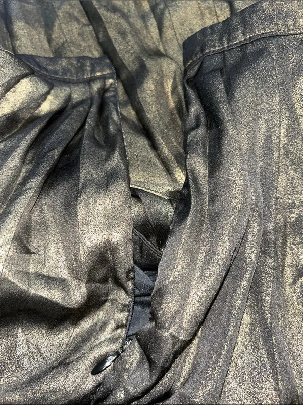 Abercrombie & Fitch Metallic Pleated Midi Skirt Size Small Gunmetal - Image 5