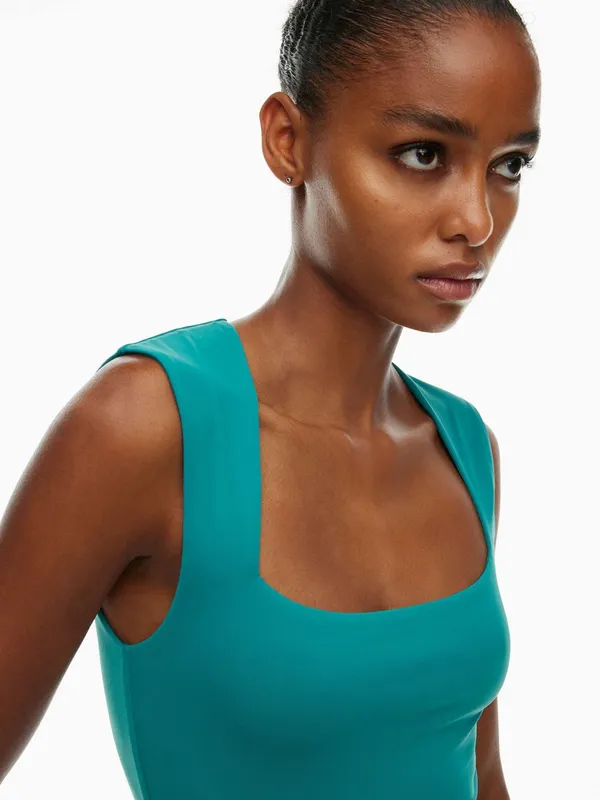 Aritzia Oxidized Teal Original Contour Esteem Square Neck Bodysuit Size XS - Image 7