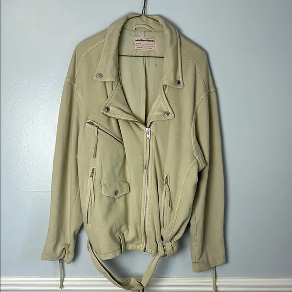 NWOT Free People We The Free Rebel Rebel Knit Moto Jacket Top Oversized Size Med - Image 5