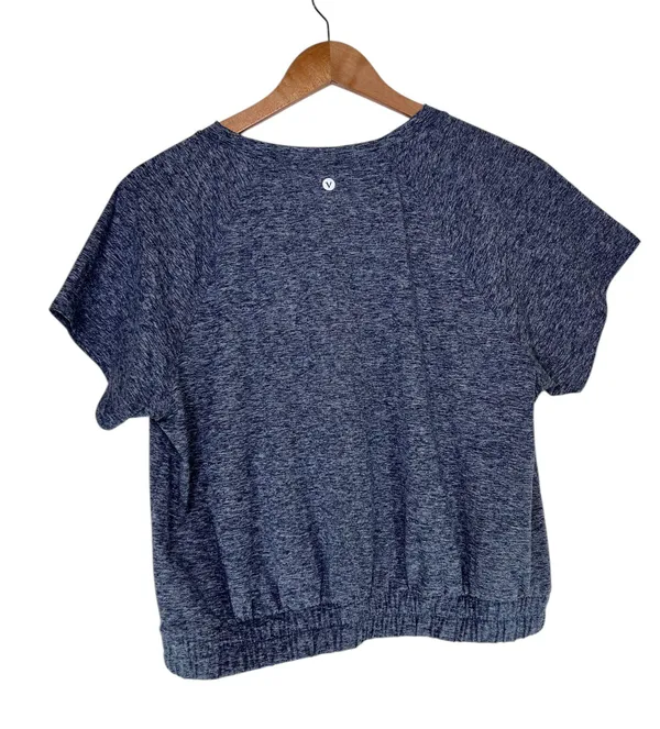 Velocity Short Sleeve Heather Active Crop Top Blue Size x-large - Image 3