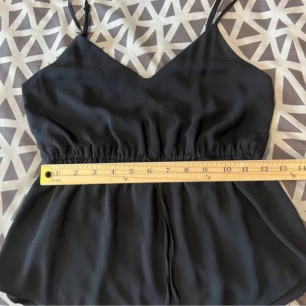 Aritzia Babaton Warren Camisole Black Chiffon Cinched‎ Tie Waist Size XXS - Image 13