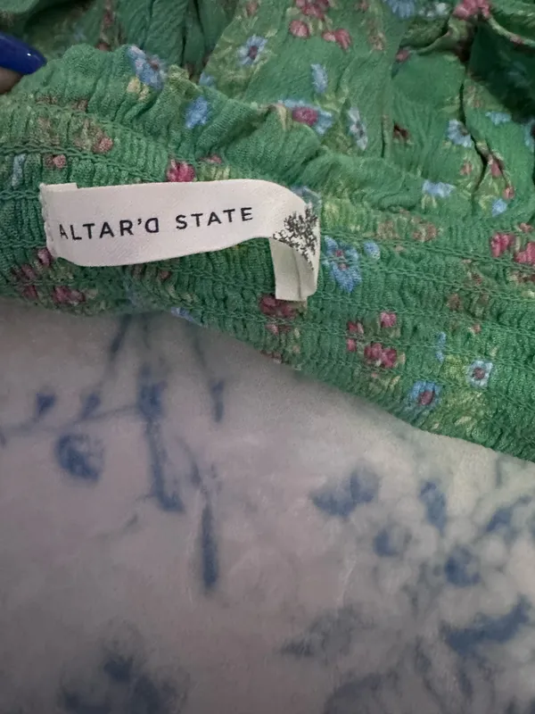 Altar'd State Green Flower Skirt - Image 3